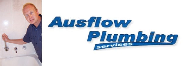 Ausflow plumbing logo and Nick Gill 600x215-min